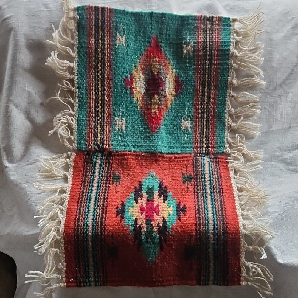 Colorful Woven Tapestries with Fringe